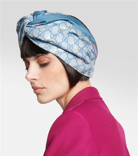 blue gucci headscarf